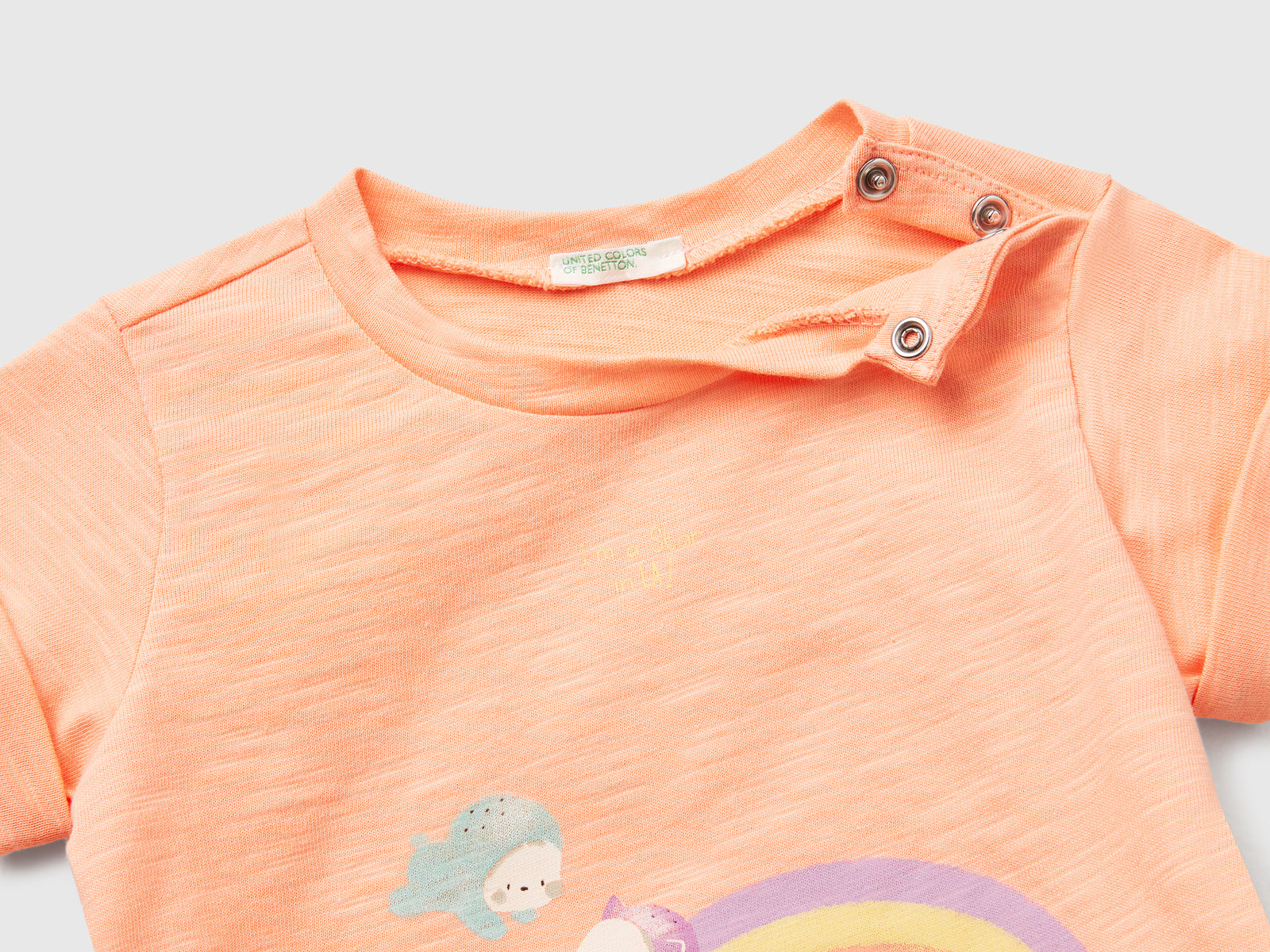 T-shirt con stampa da neonato pesca 3 | Benetton Outlet