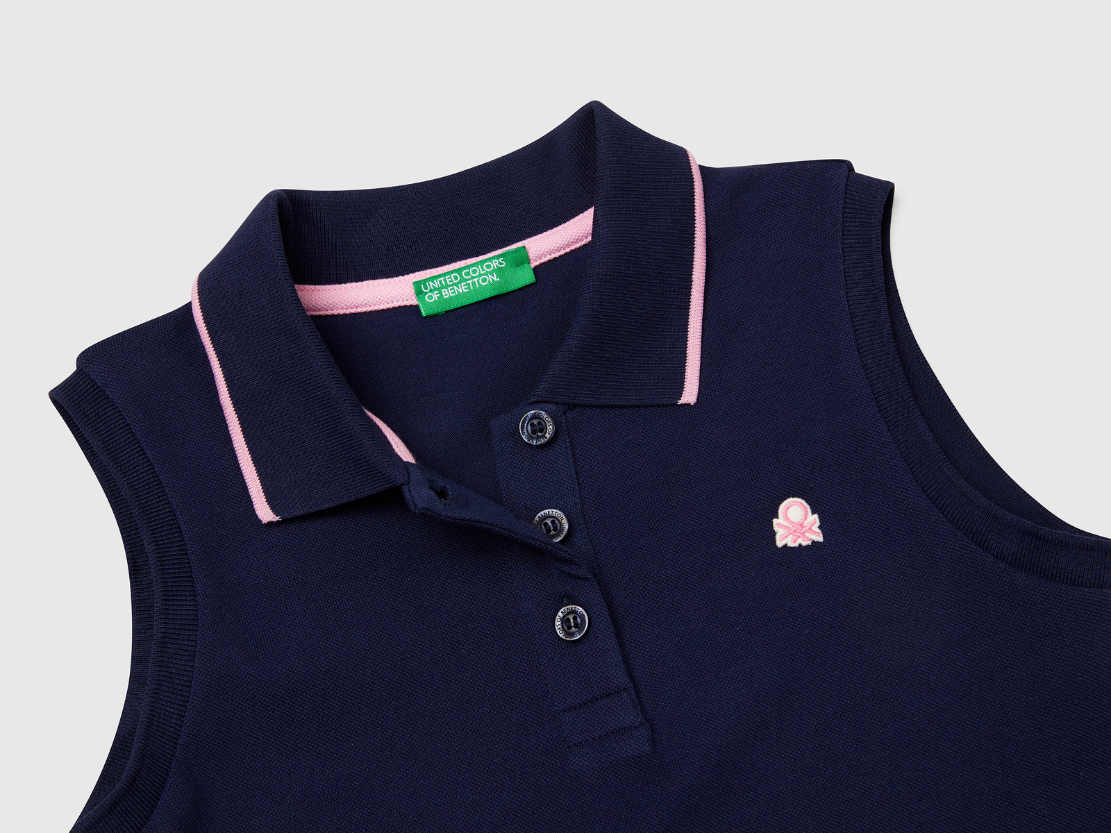 Abito stile polo da bambina blu scuro 3 | Benetton Outlet