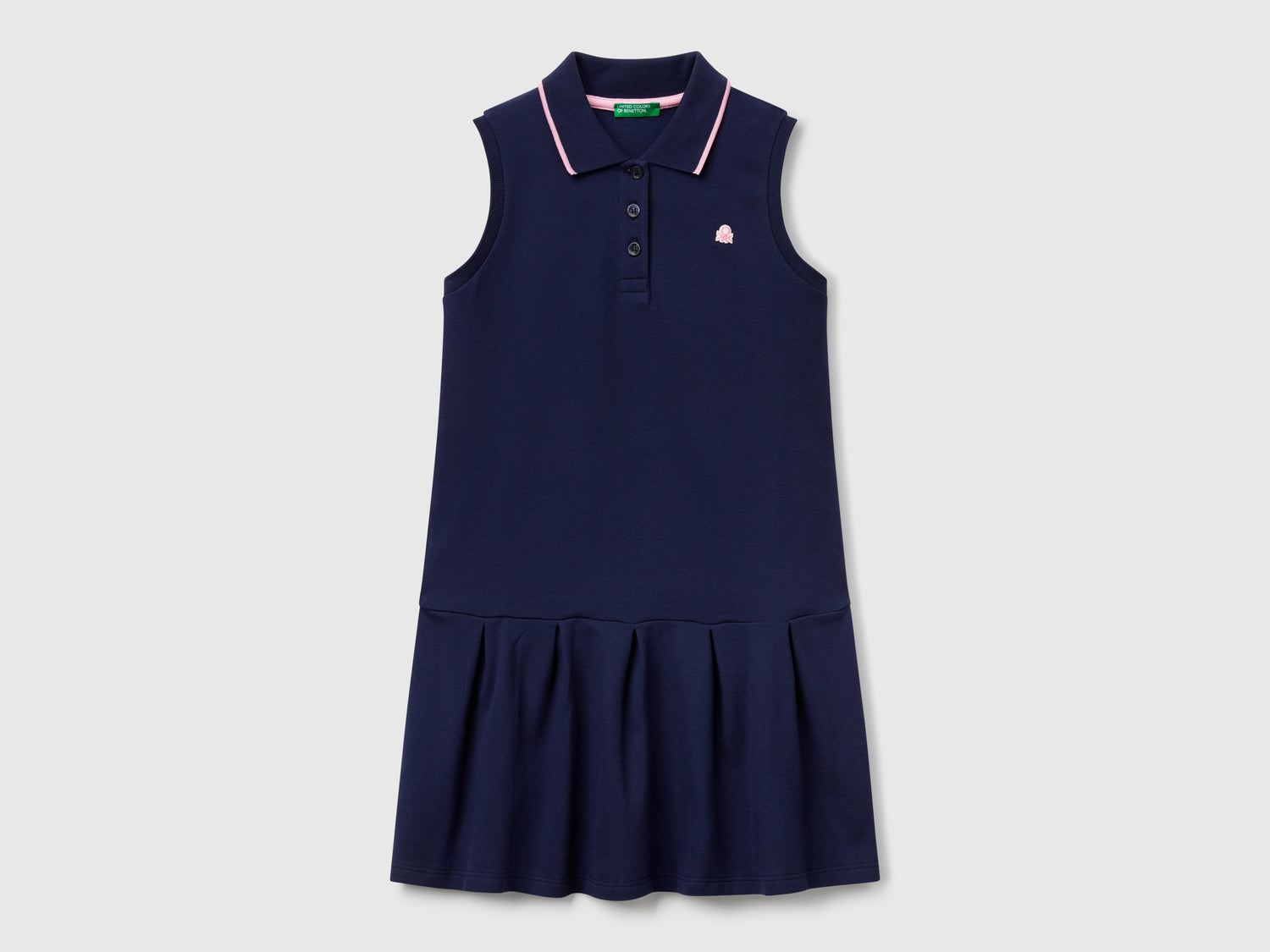 Abito stile polo da bambina blu scuro | Benetton Outlet