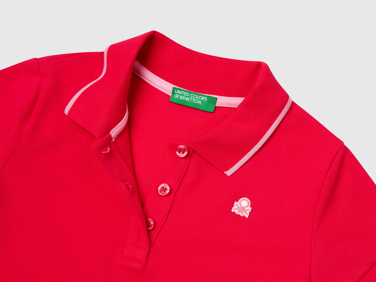 Vestito stile polo da bimba fucsia 3 | Benetton Outlet
