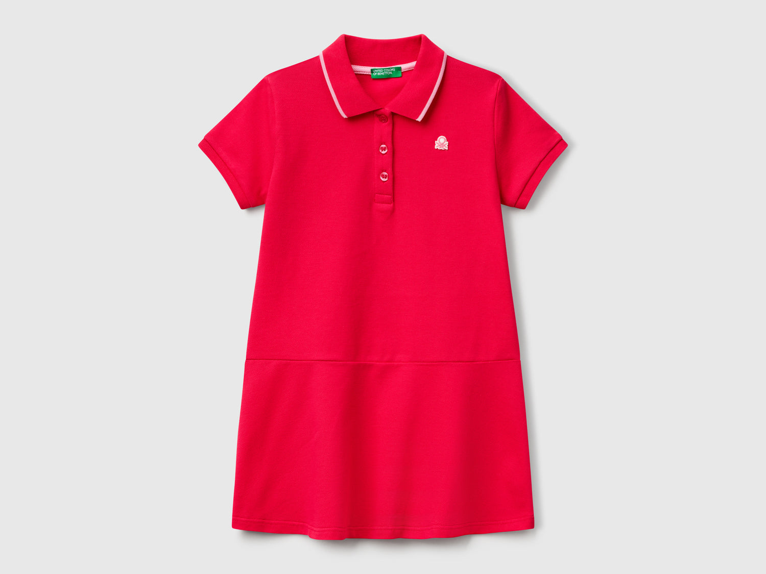 Vestito stile polo da bimba fucsia | Benetton Outlet