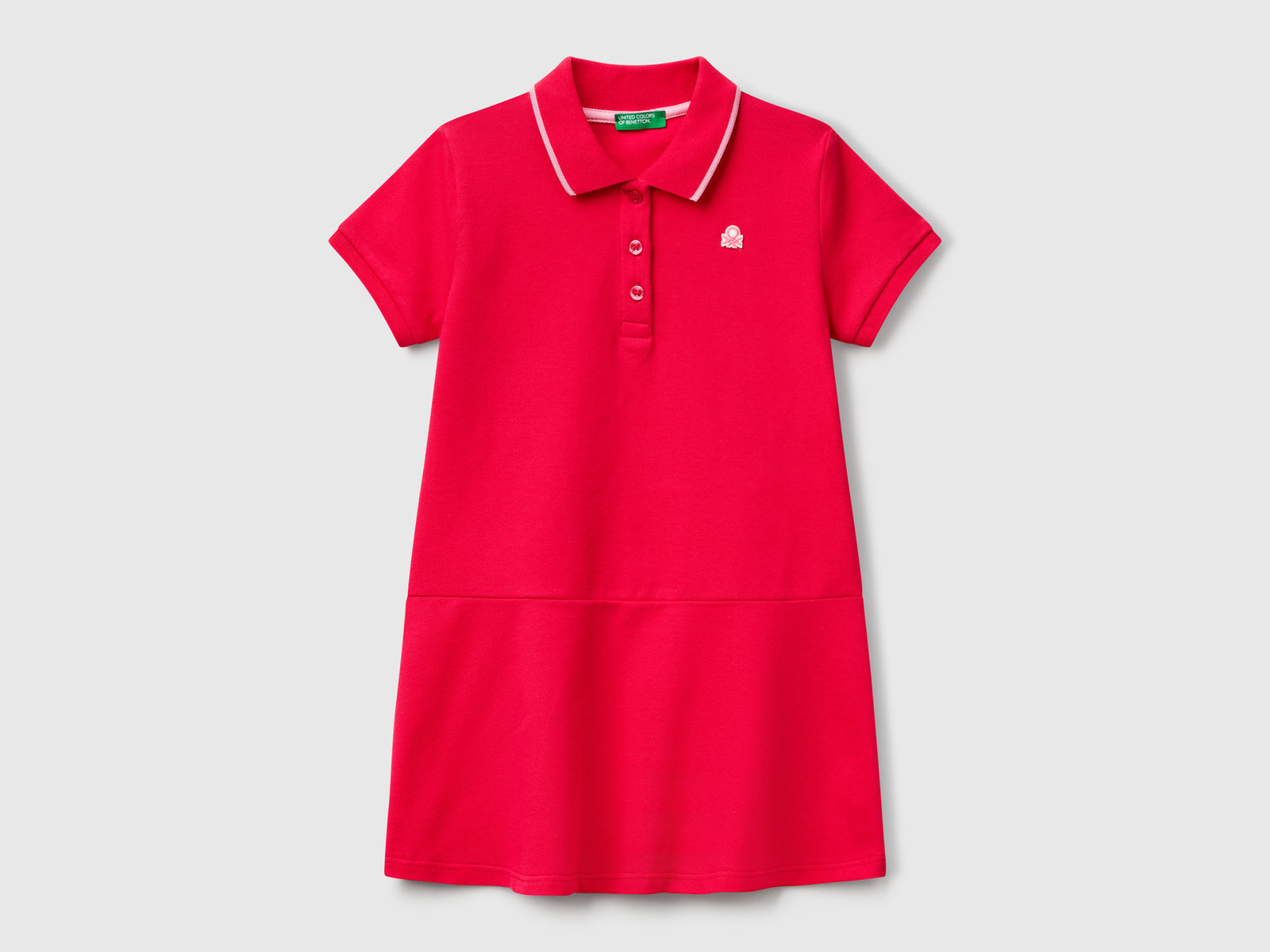Vestito stile polo da bimba fucsia | Benetton Outlet
