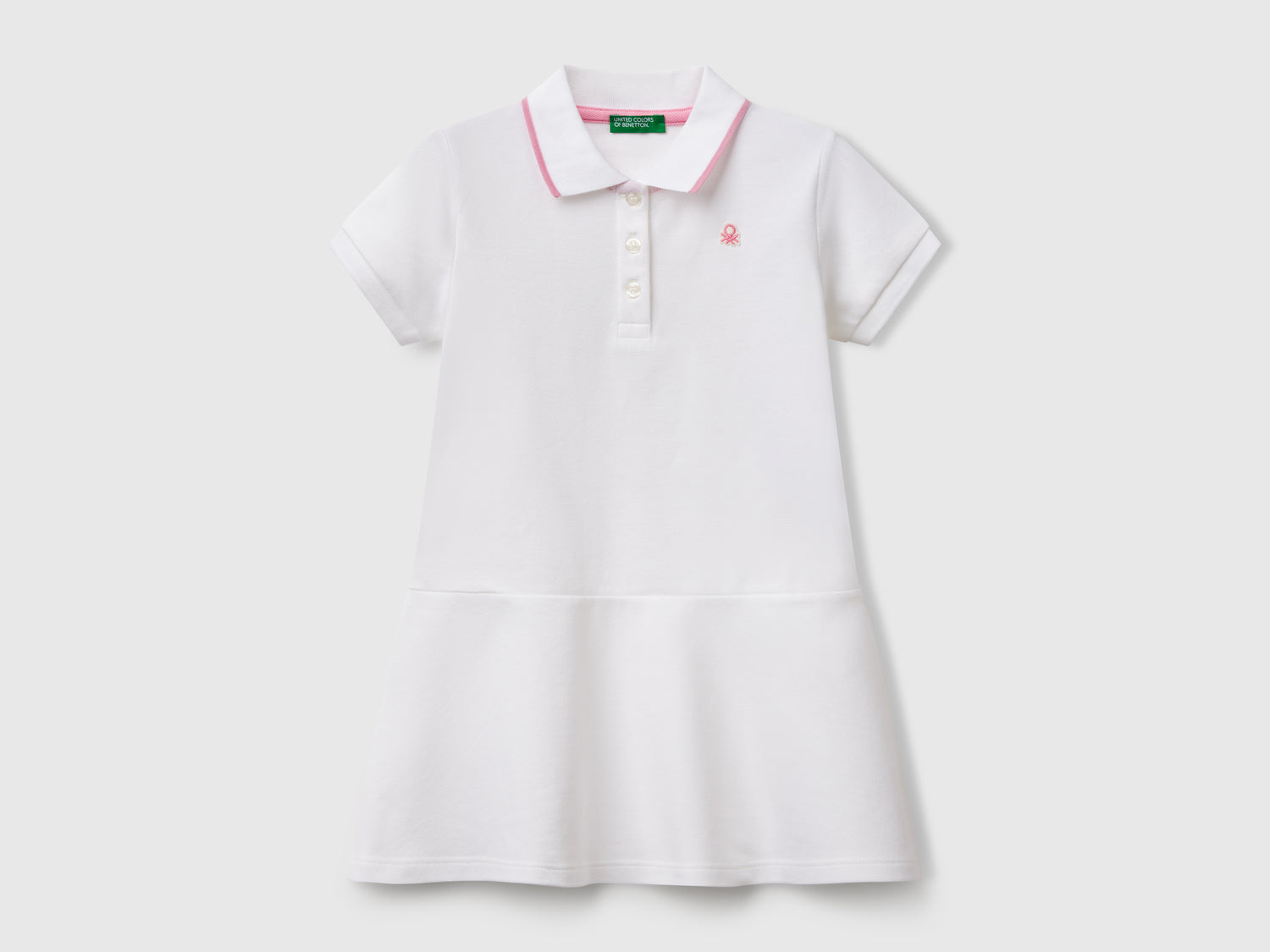Vestito stile polo da bimba bianco | Benetton Outlet