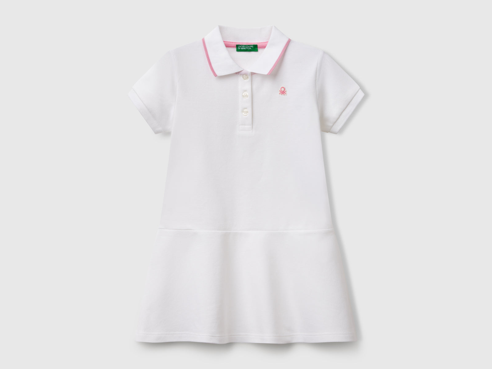 Vestito stile polo da bimba bianco | Benetton Outlet