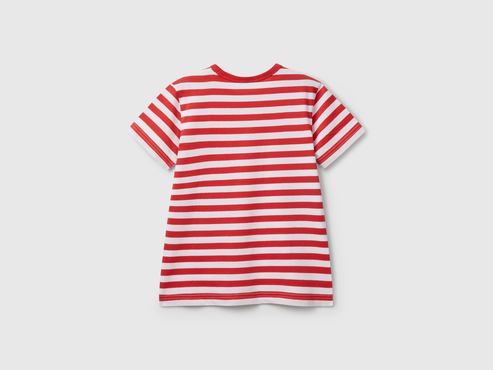 Maglietta a righe 100% cotone da bambino rosso 2 | Benetton Outlet