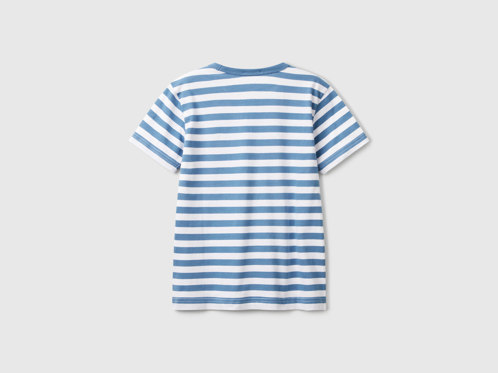 Maglietta a righe 100% cotone da bambino azzurro 2 | Benetton Outlet
