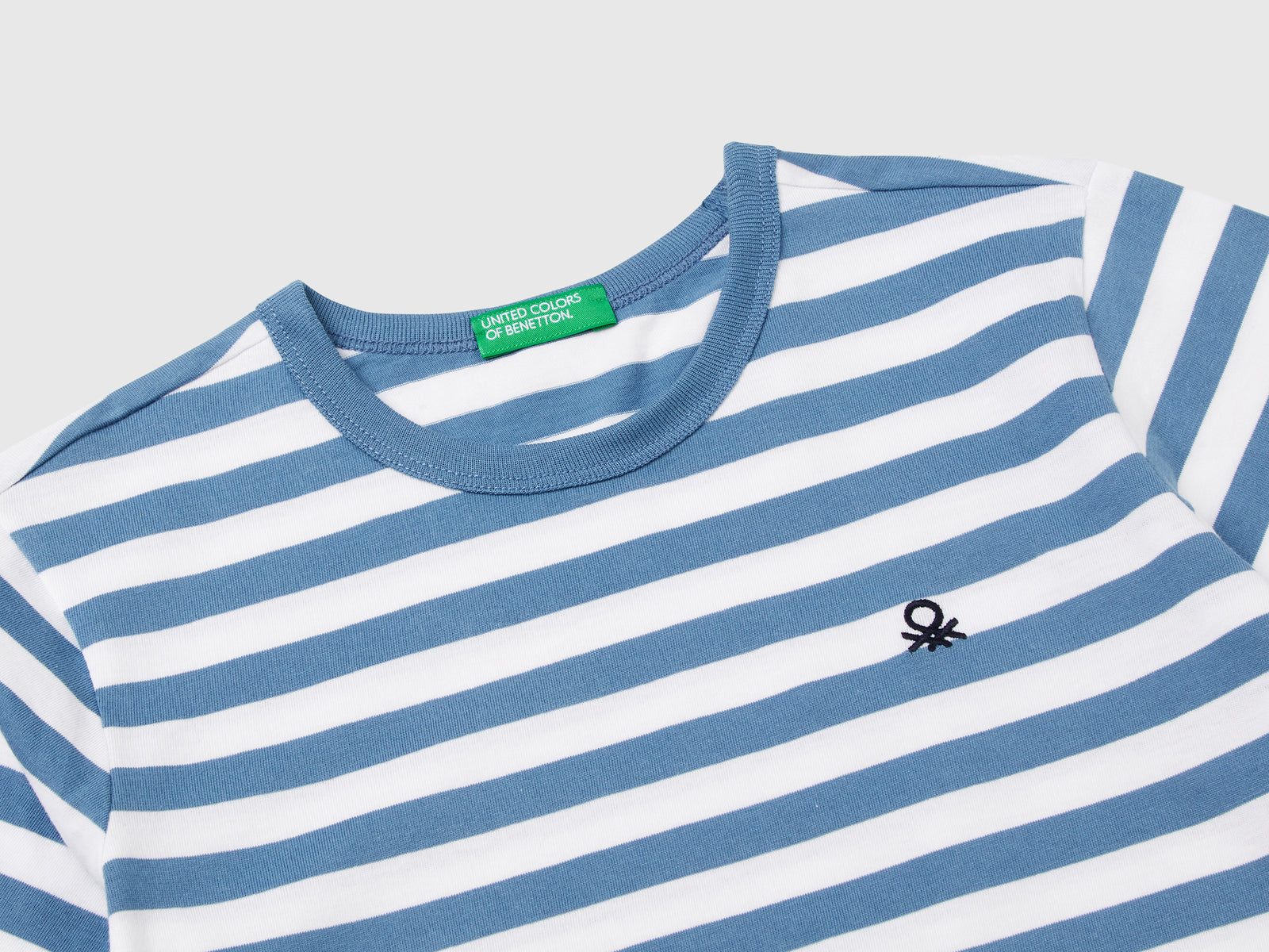 Maglietta a righe 100% cotone da bambino azzurro 3 | Benetton Outlet