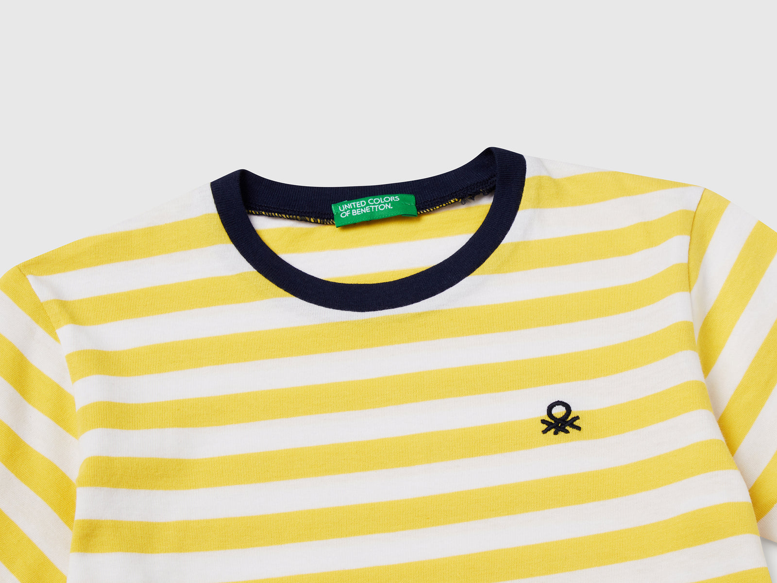 Maglietta a righe 100% cotone da bimbo giallo 3 | Benetton Outlet