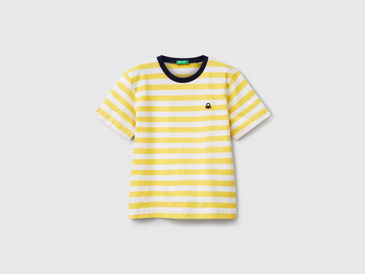 Maglietta a righe 100% cotone da bimbo giallo | Benetton Outlet