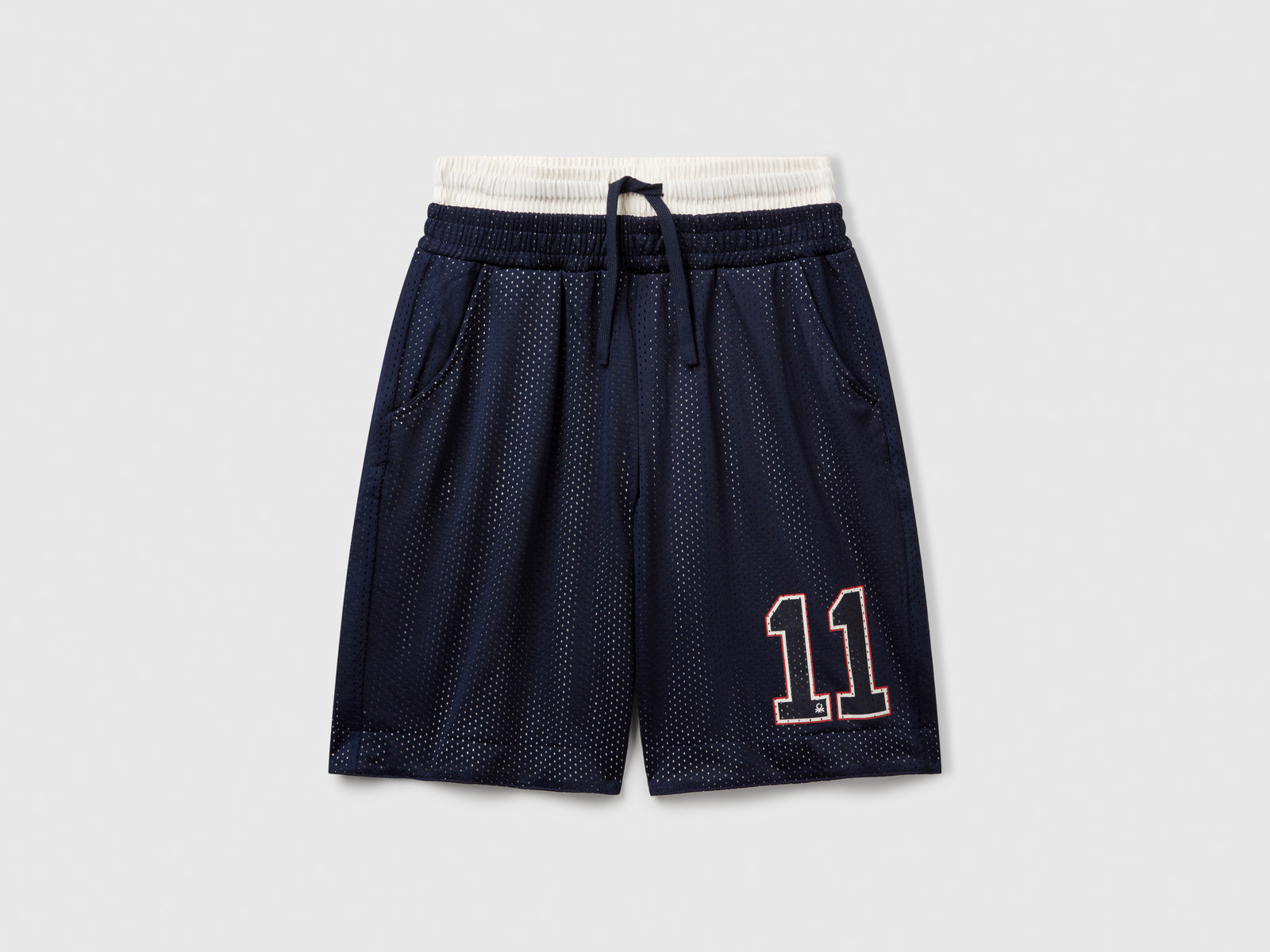 Bermuda in retina stile basket da bambino blu | Benetton Outlet