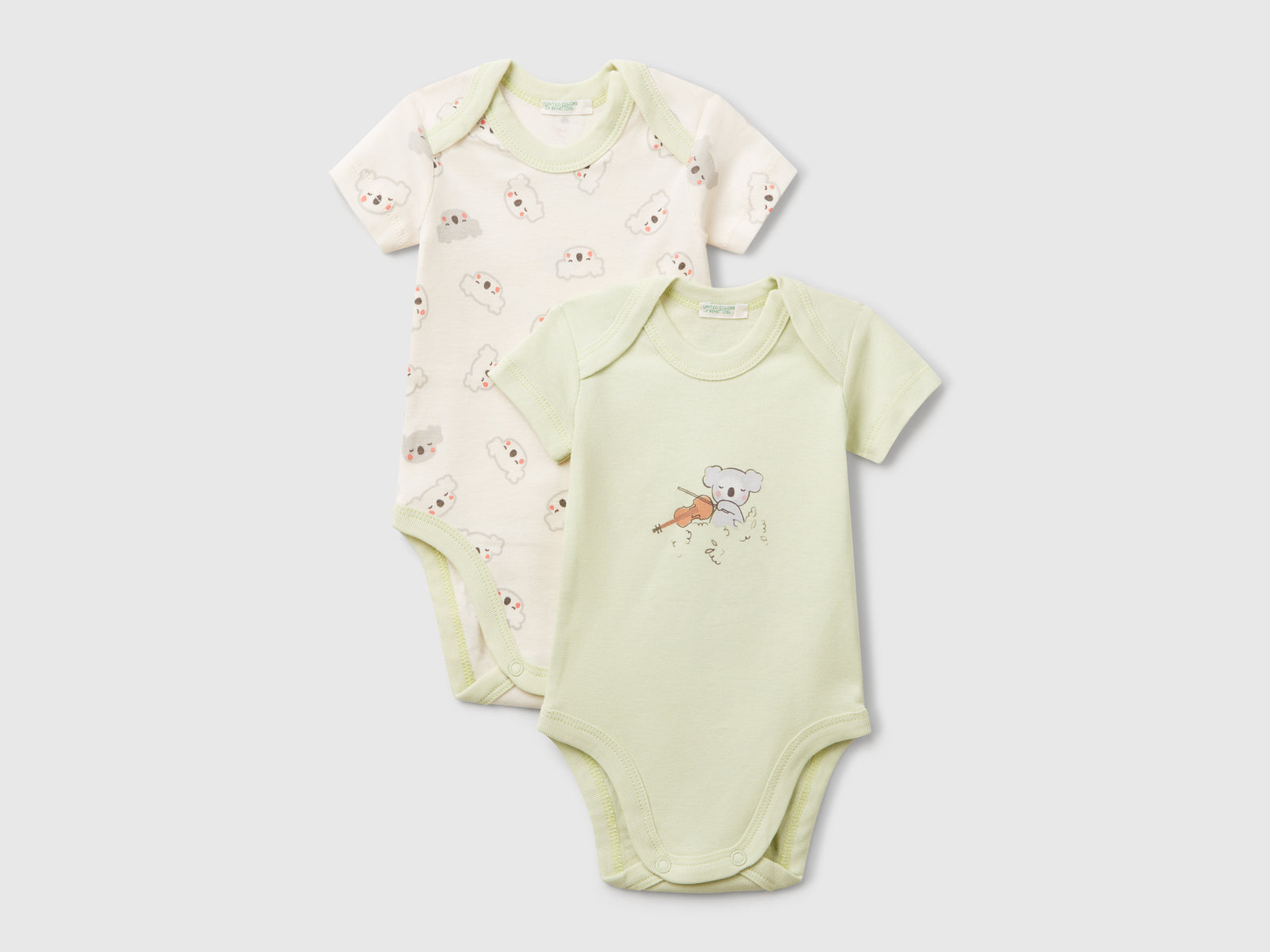 Due body a manica corta da neonato multi-color | Benetton Outlet