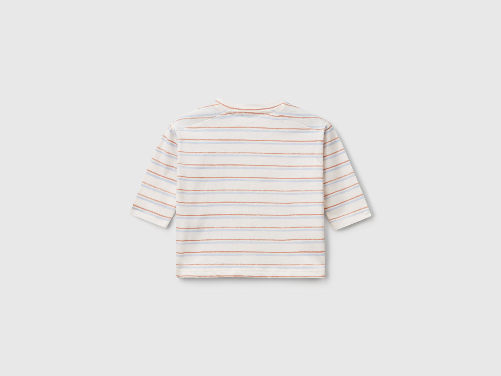Maglietta con stampa a righe da neonato bianco panna 2 | Benetton Outlet