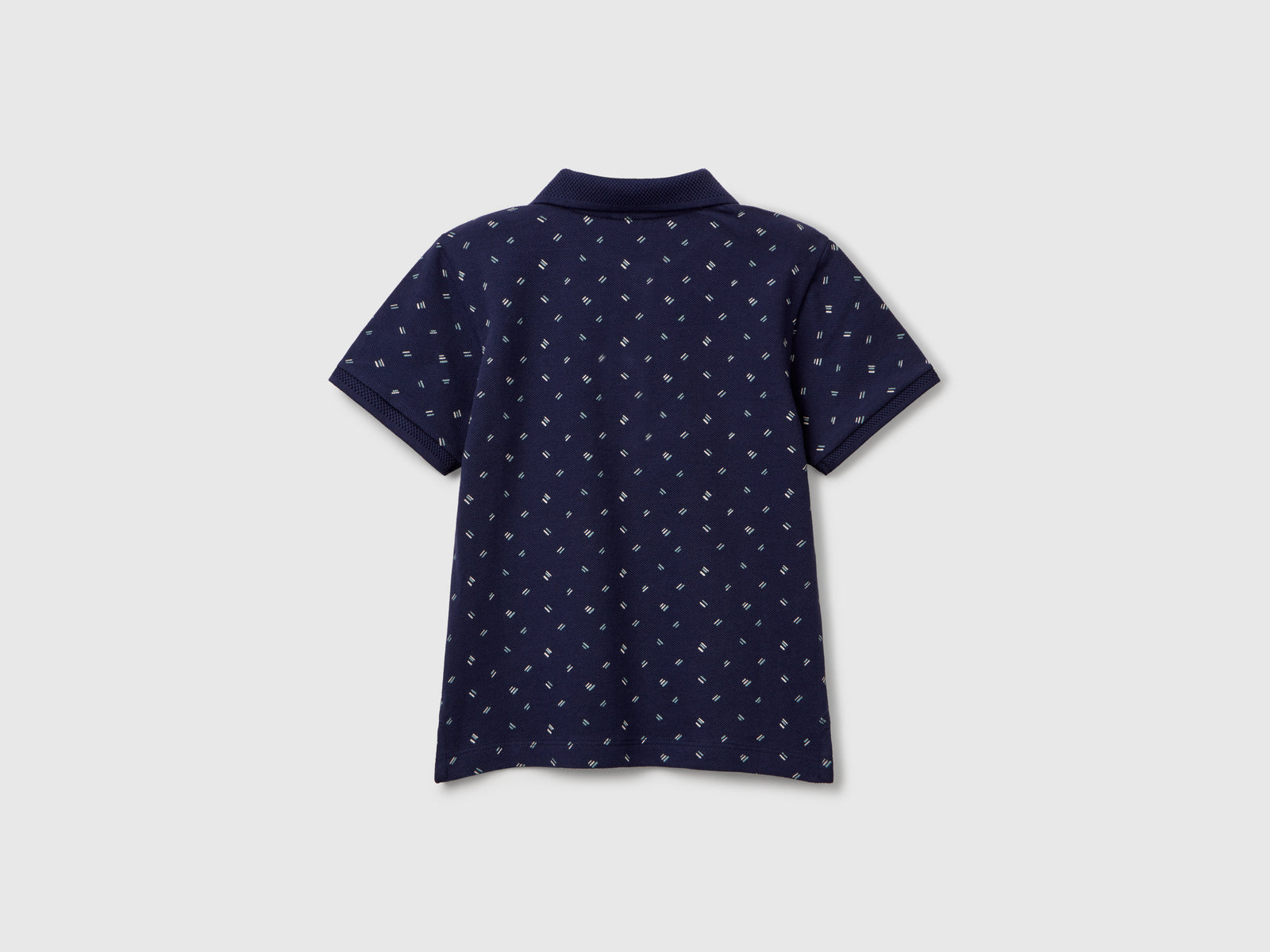 Polo micro fantasia in puro cotone da bimbo blu 2 | Benetton Outlet