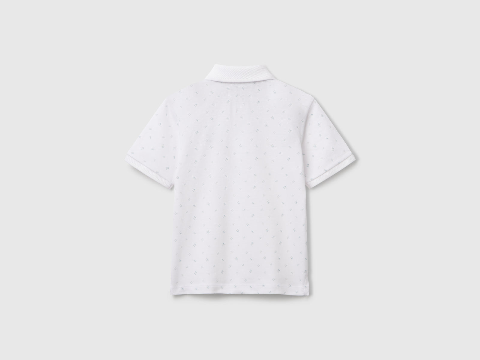 Polo micro fantasia in puro cotone da bimbo bianco 2 | Benetton Outlet