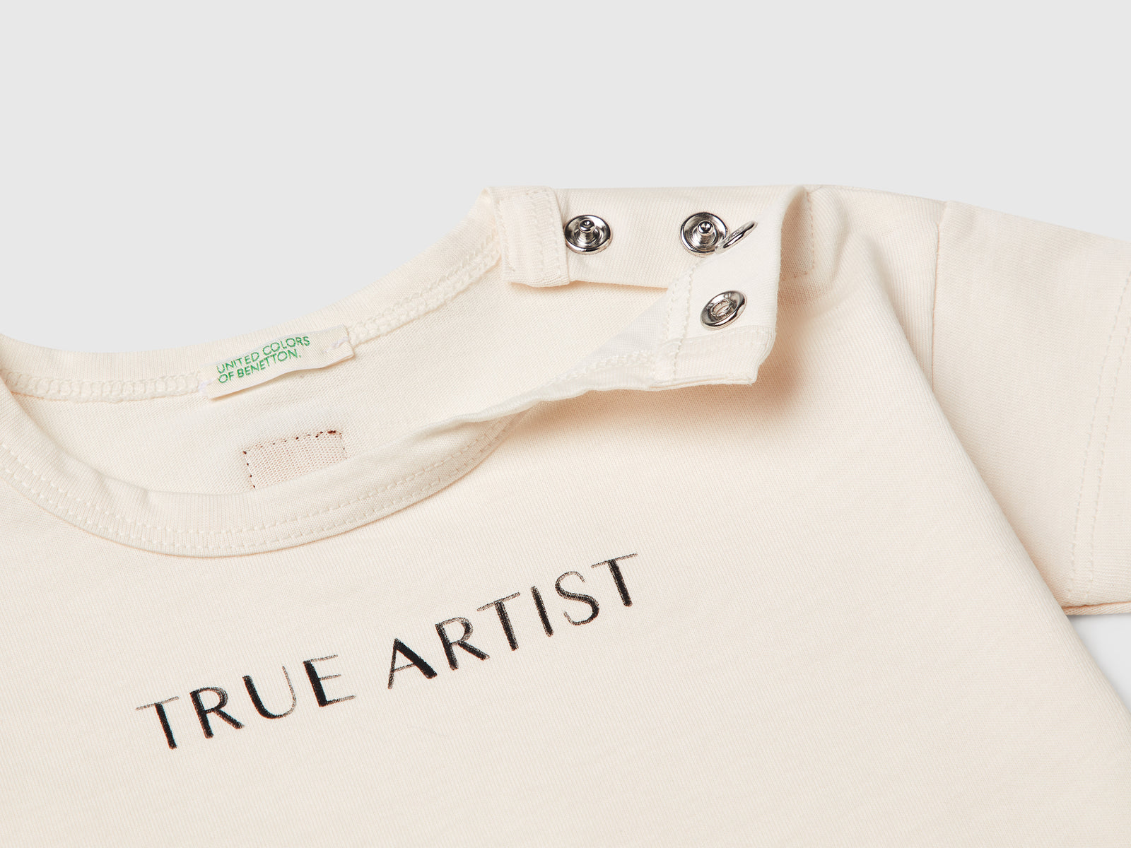 T-shirt boxy fit con stampa da neonato bianco panna 3 | Benetton Outlet