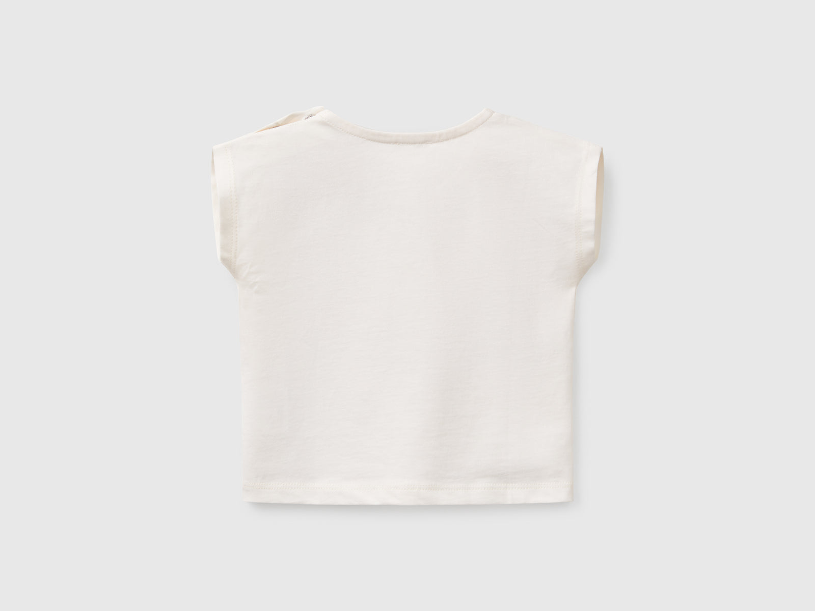 T-shirt boxy fit in cotone da neonato bianco panna 2 | Benetton Outlet