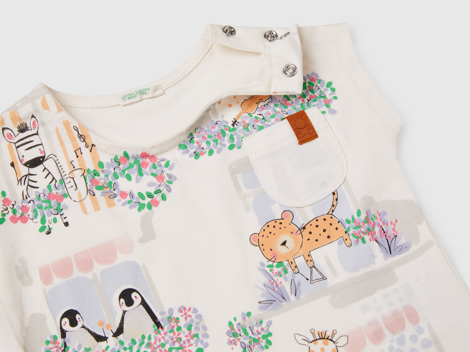 T-shirt boxy fit in cotone da neonato bianco panna 3 | Benetton Outlet