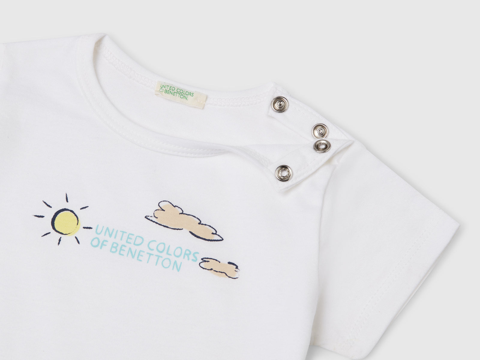 T-shirt con stampa da neonato bianco 3 | Benetton Outlet