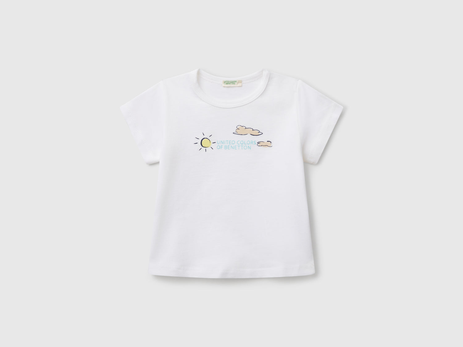 T-shirt con stampa da neonato bianco | Benetton Outlet