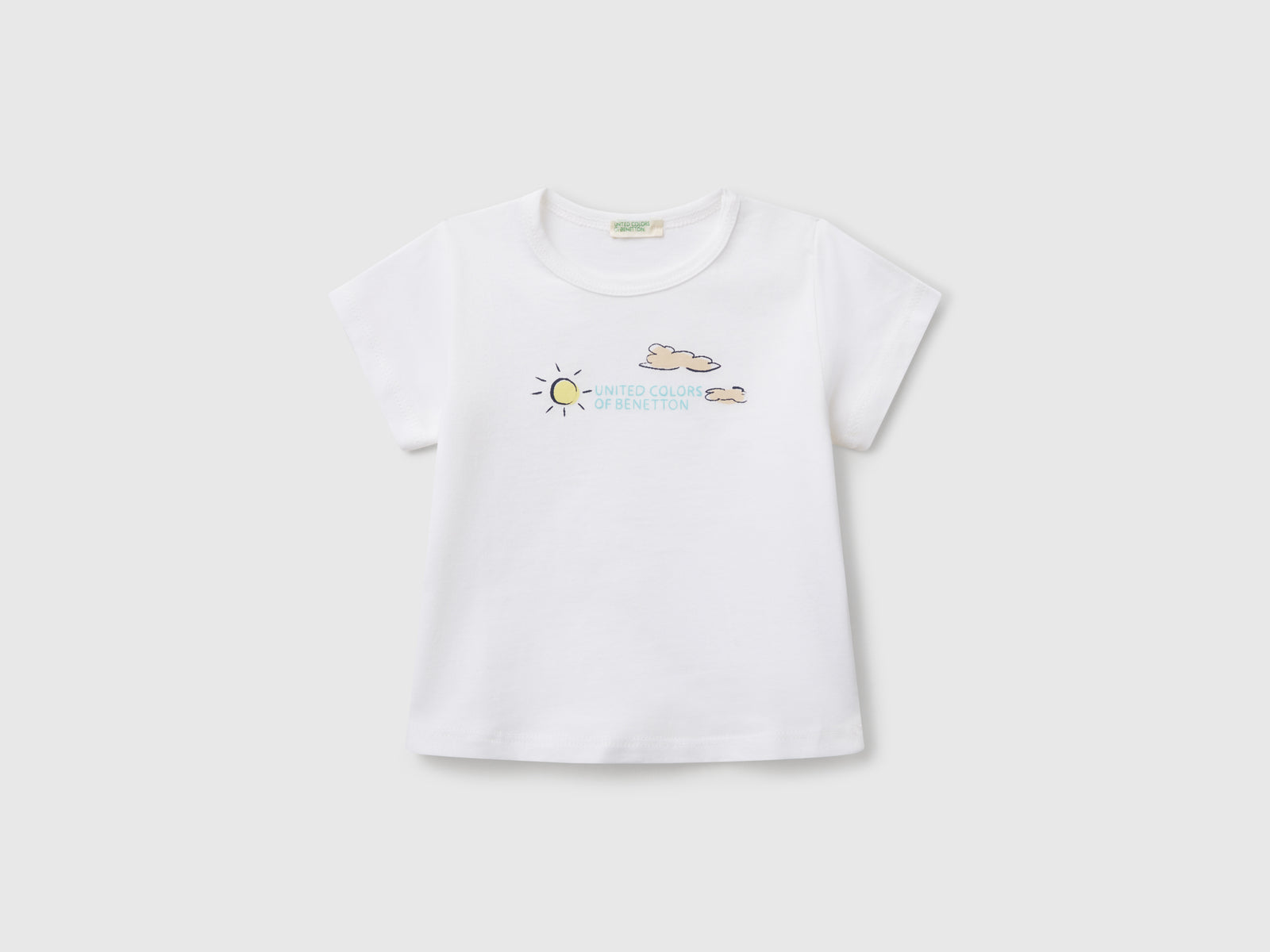 T-shirt con stampa da neonato bianco | Benetton Outlet