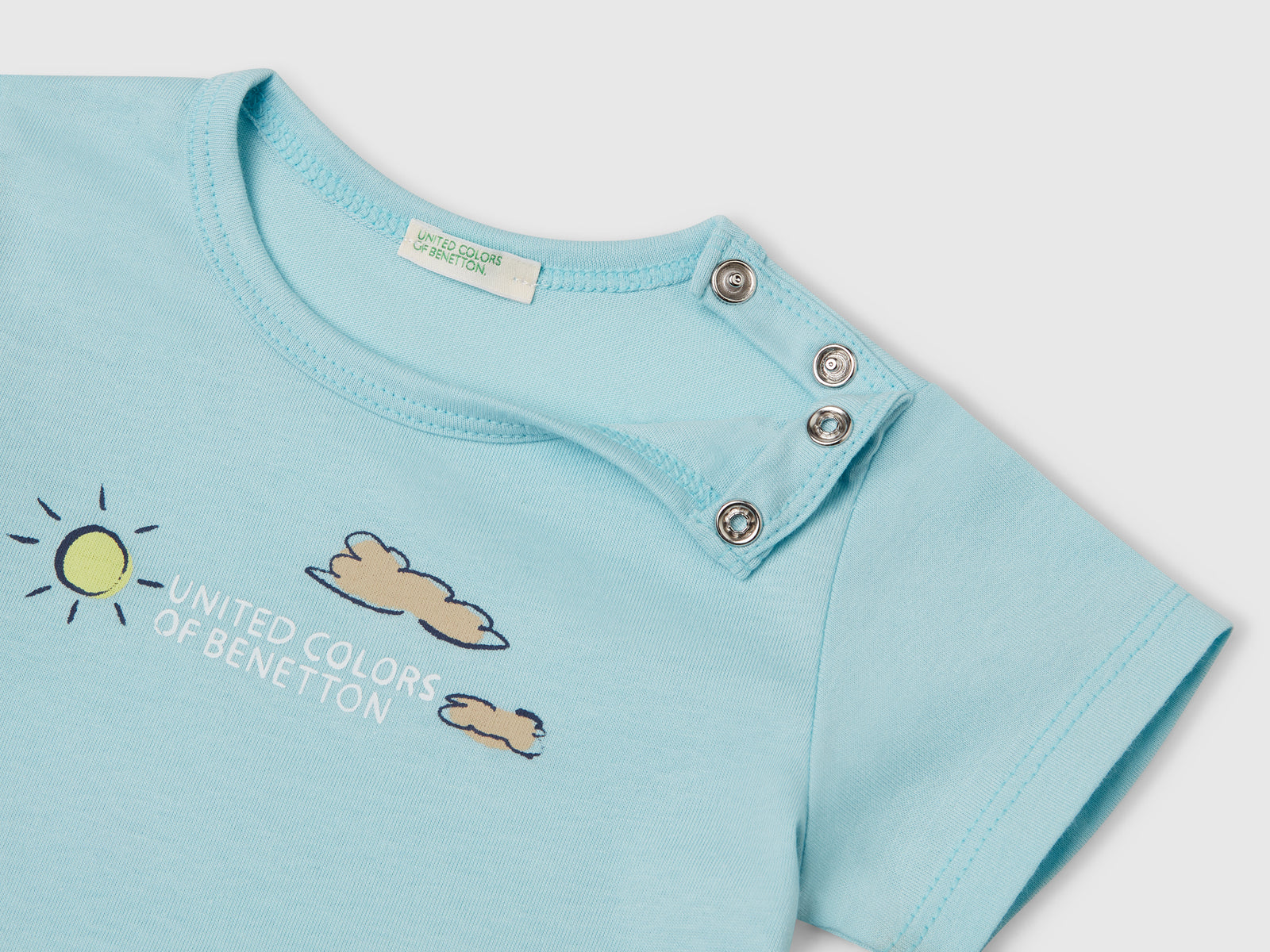 T-shirt con stampa da neonato azzurro 3 | Benetton Outlet