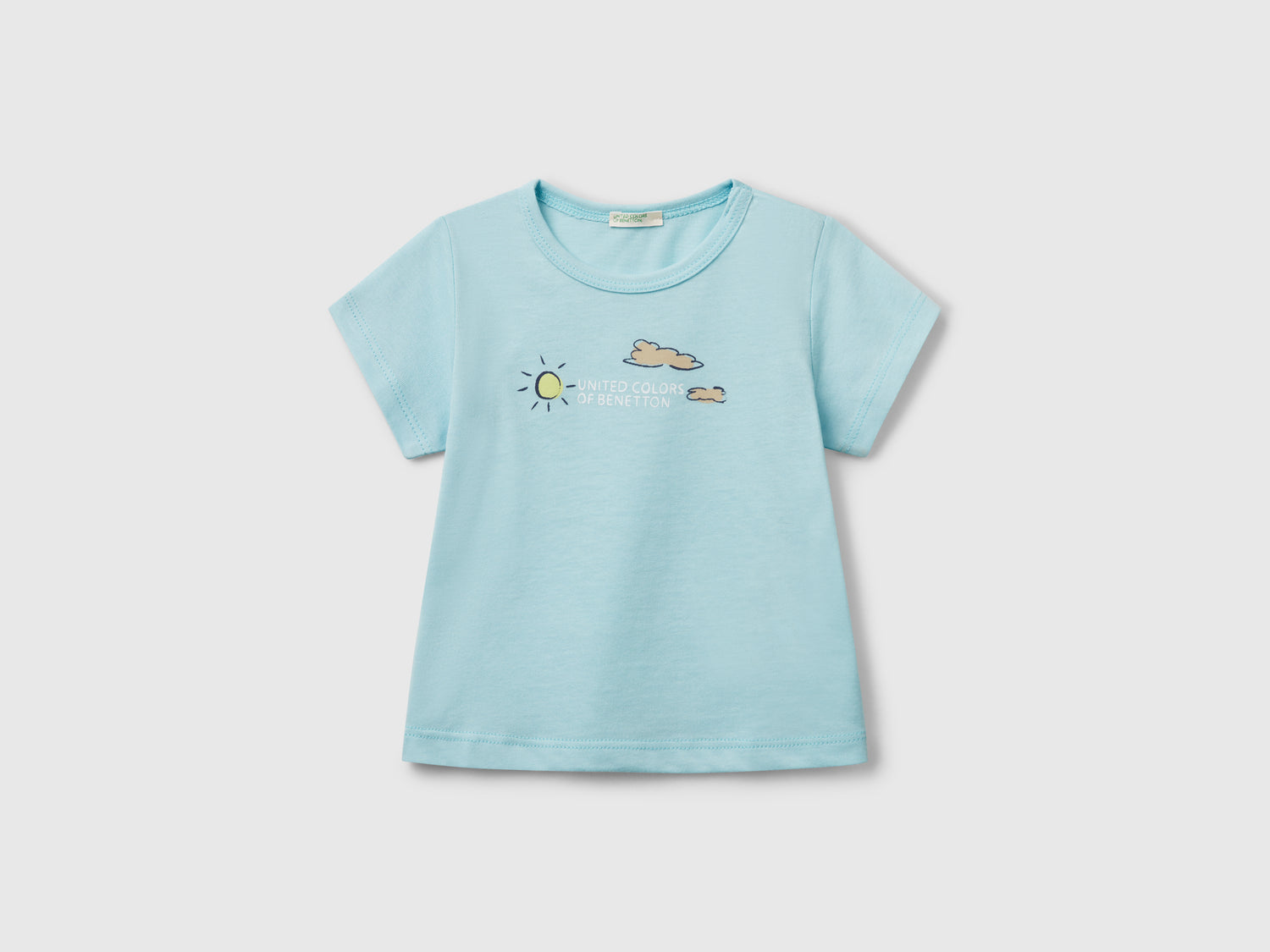 T-shirt con stampa da neonato azzurro | Benetton Outlet