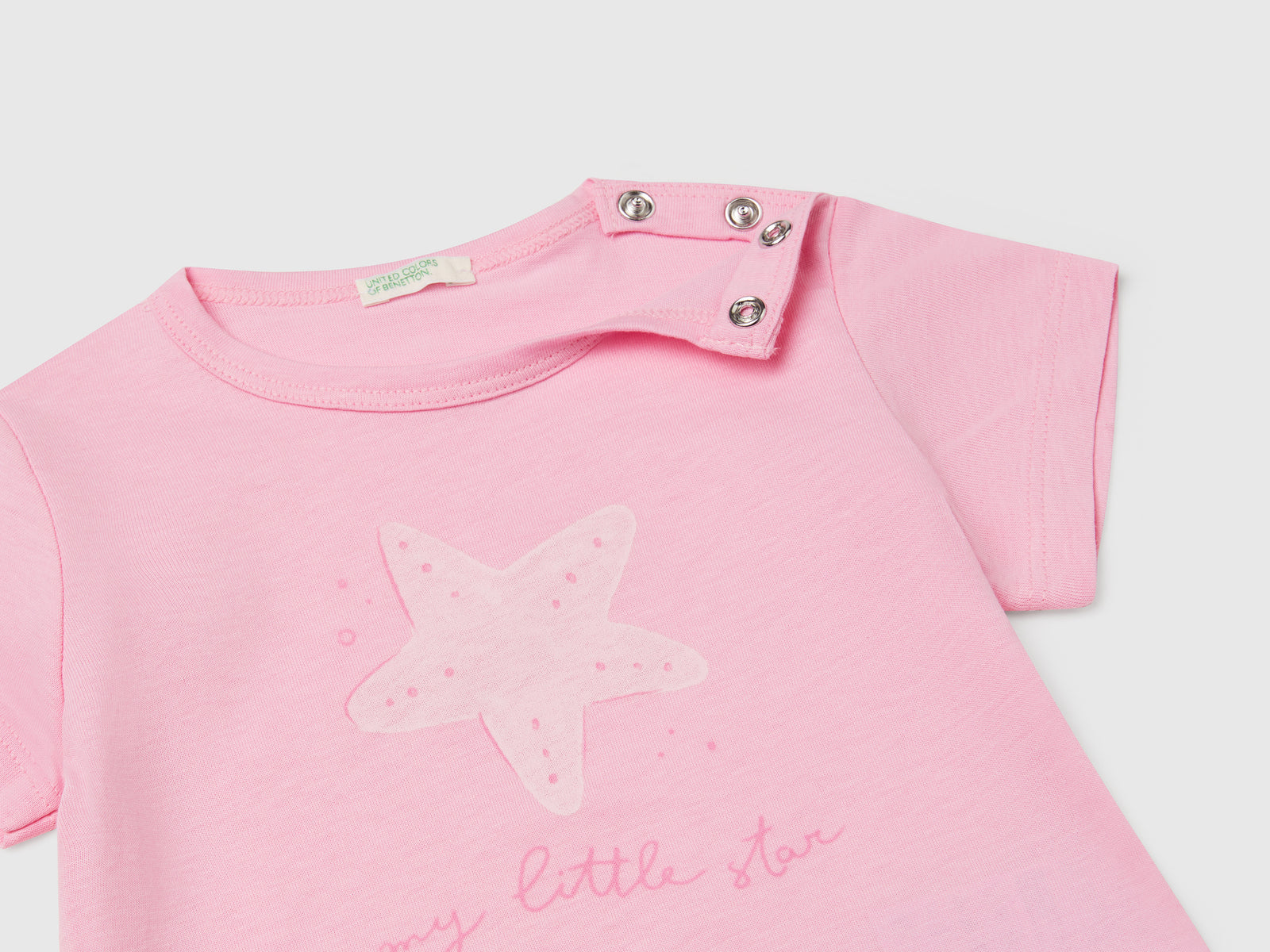 T-shirt manica corta con stampa da neonato rosa 3 | Benetton Outlet