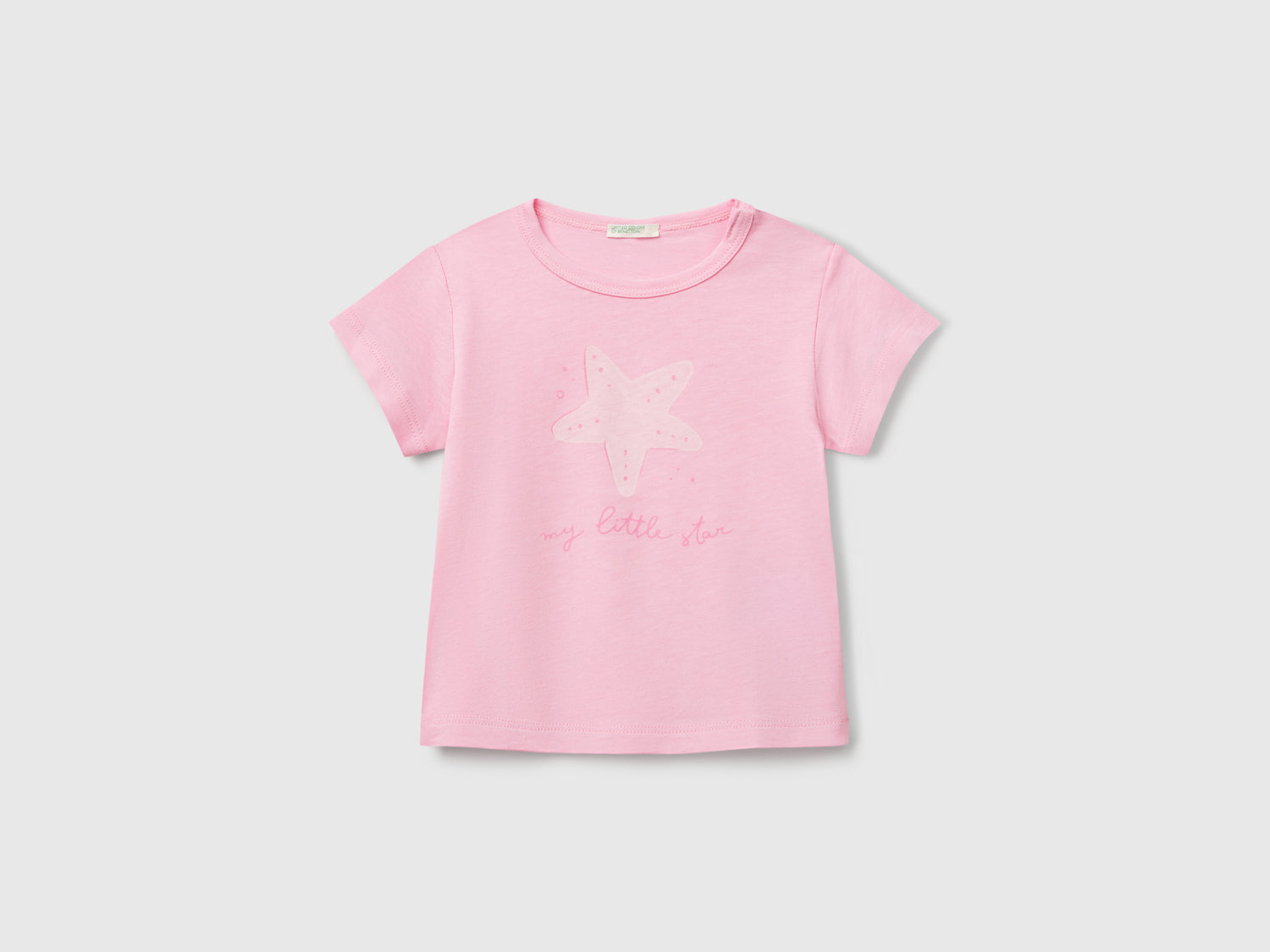 T-shirt manica corta con stampa da neonato rosa | Benetton Outlet