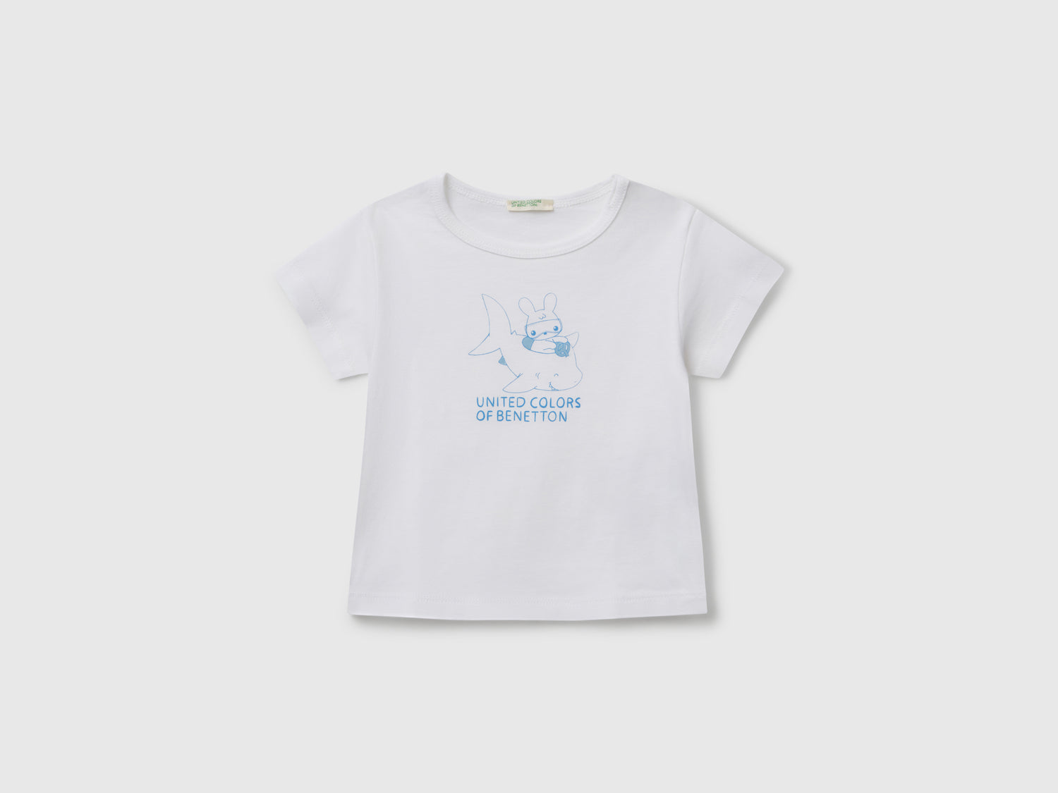 T-shirt manica corta con stampa da neonato bianco | Benetton Outlet