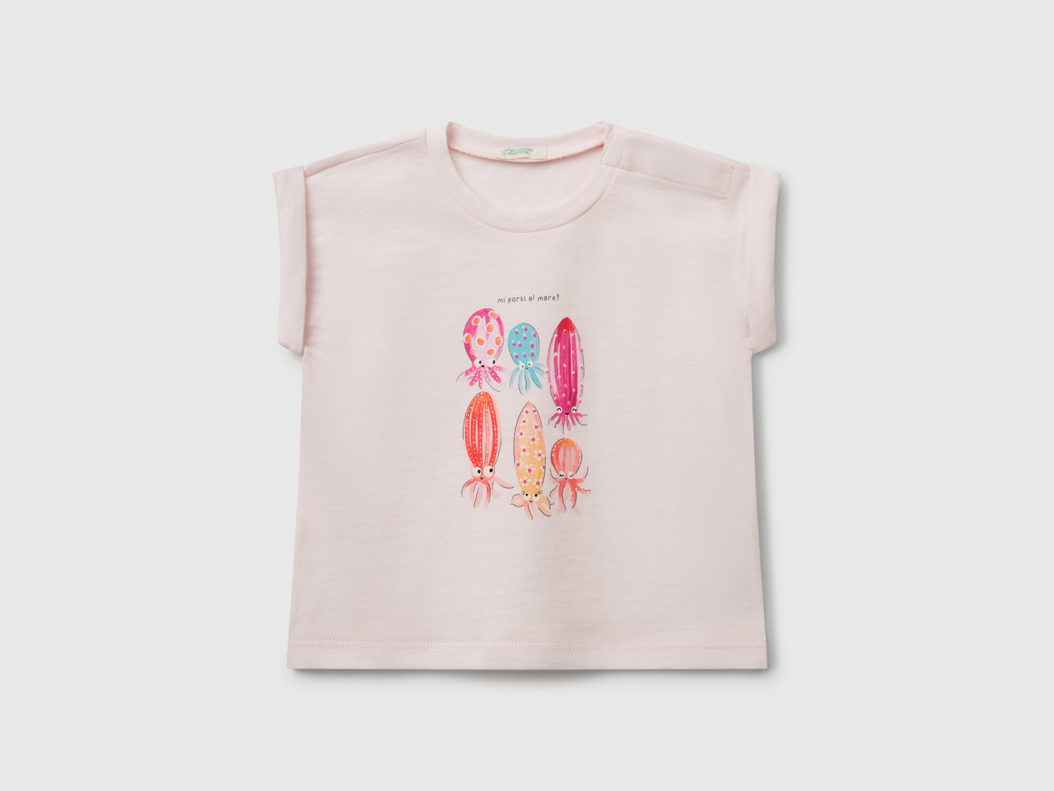 T-shirt a manica corta con stampa da neonato rosa | Benetton Outlet