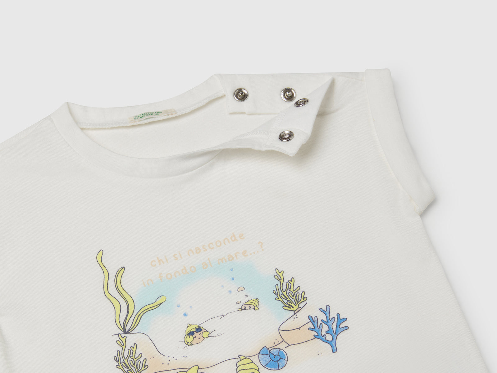 T-shirt a manica corta con stampa da neonato bianco 3 | Benetton Outlet