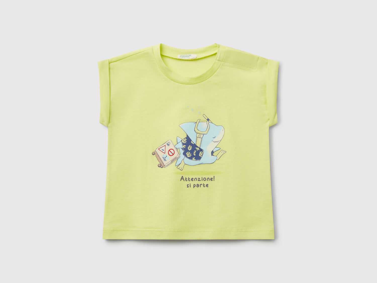 T-shirt a manica corta con stampa da neonato lime | Benetton Outlet
