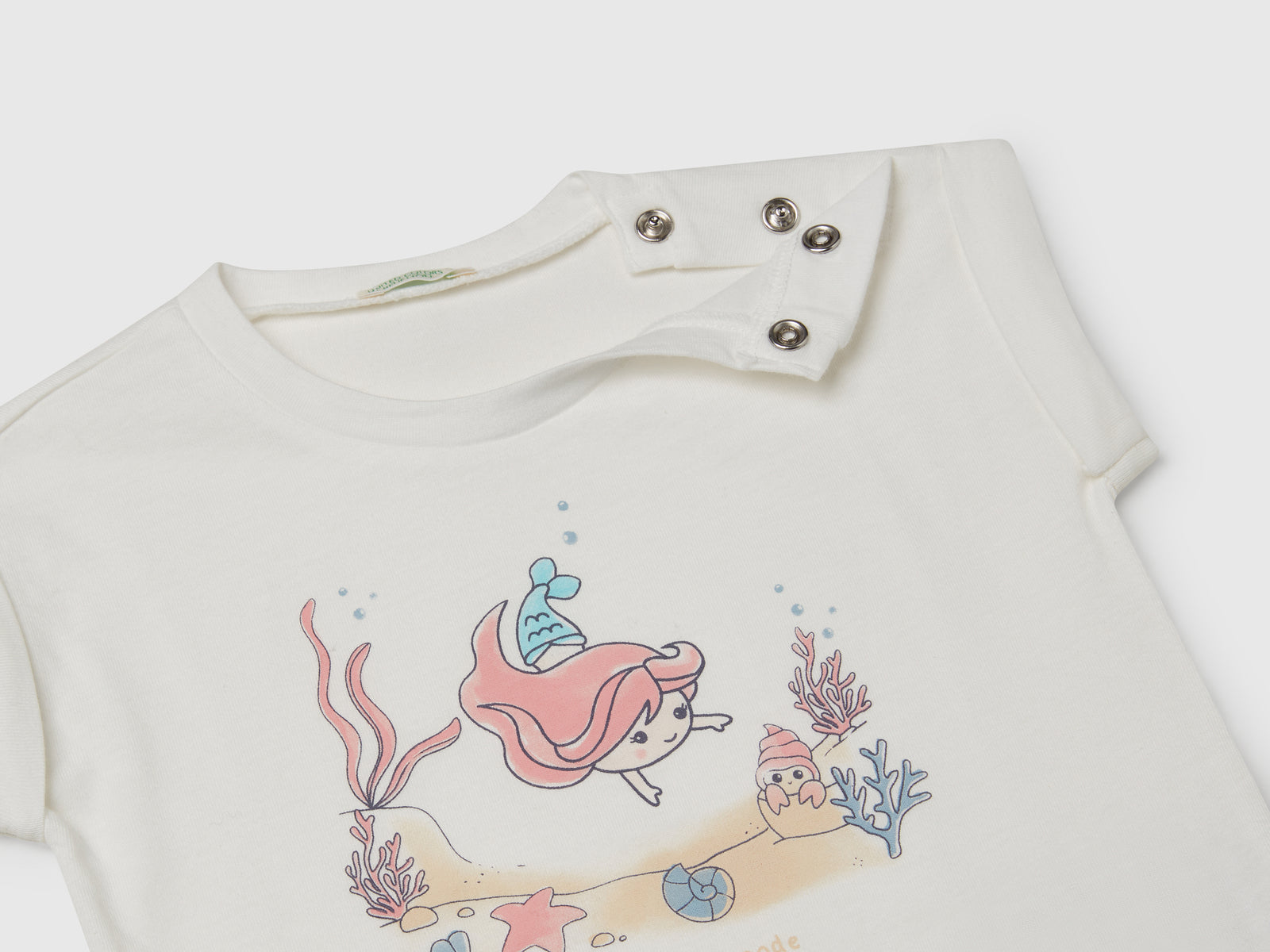 T-shirt a manica corta con stampa da neonato bianco 3 | Benetton Outlet