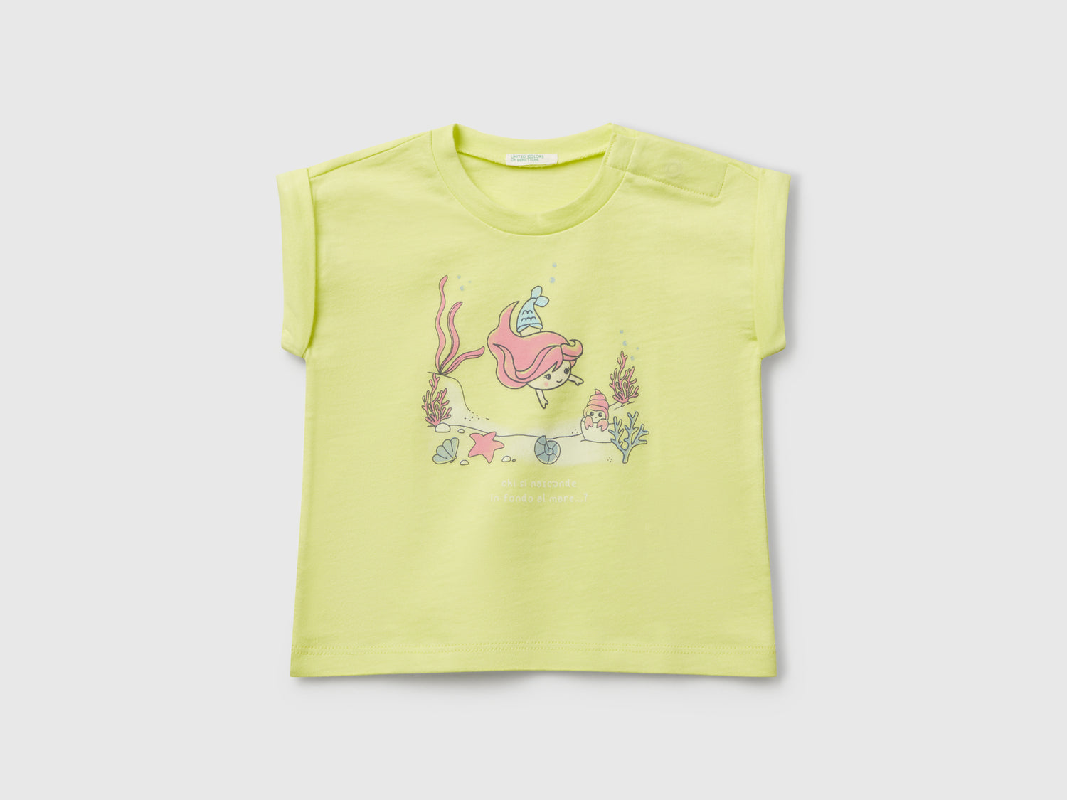 T-shirt a manica corta con stampa da neonato lime | Benetton Outlet