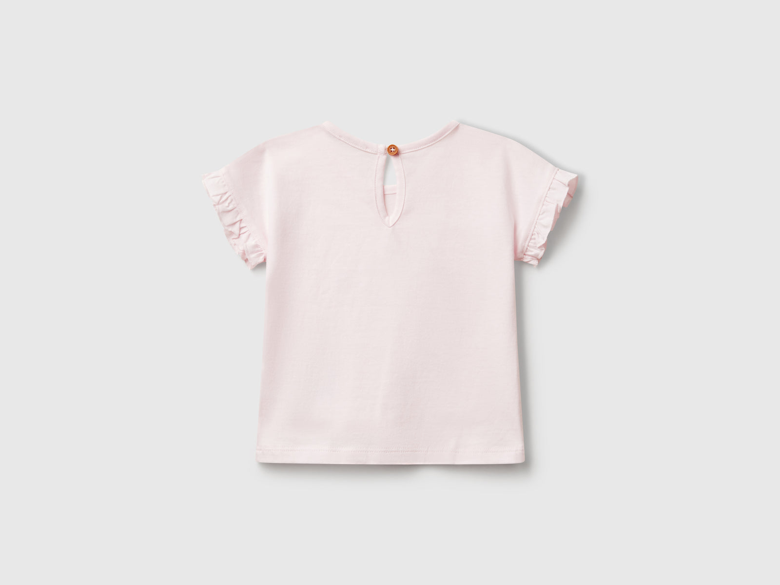 Maglietta con ricamo e nappine da neonato rosa 2 | Benetton Outlet