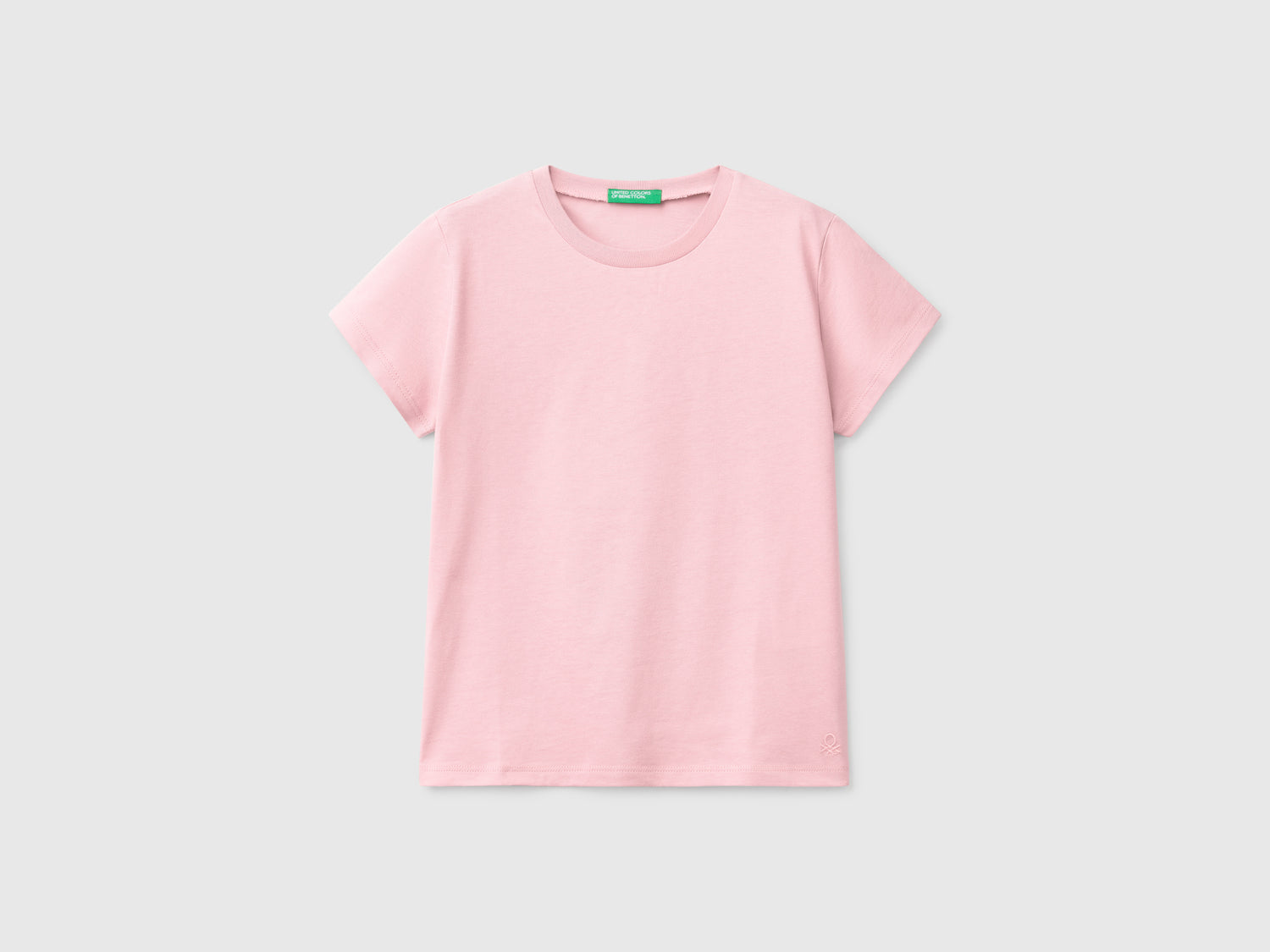 T-shirt in puro cotone da bambina rosa | Benetton Outlet