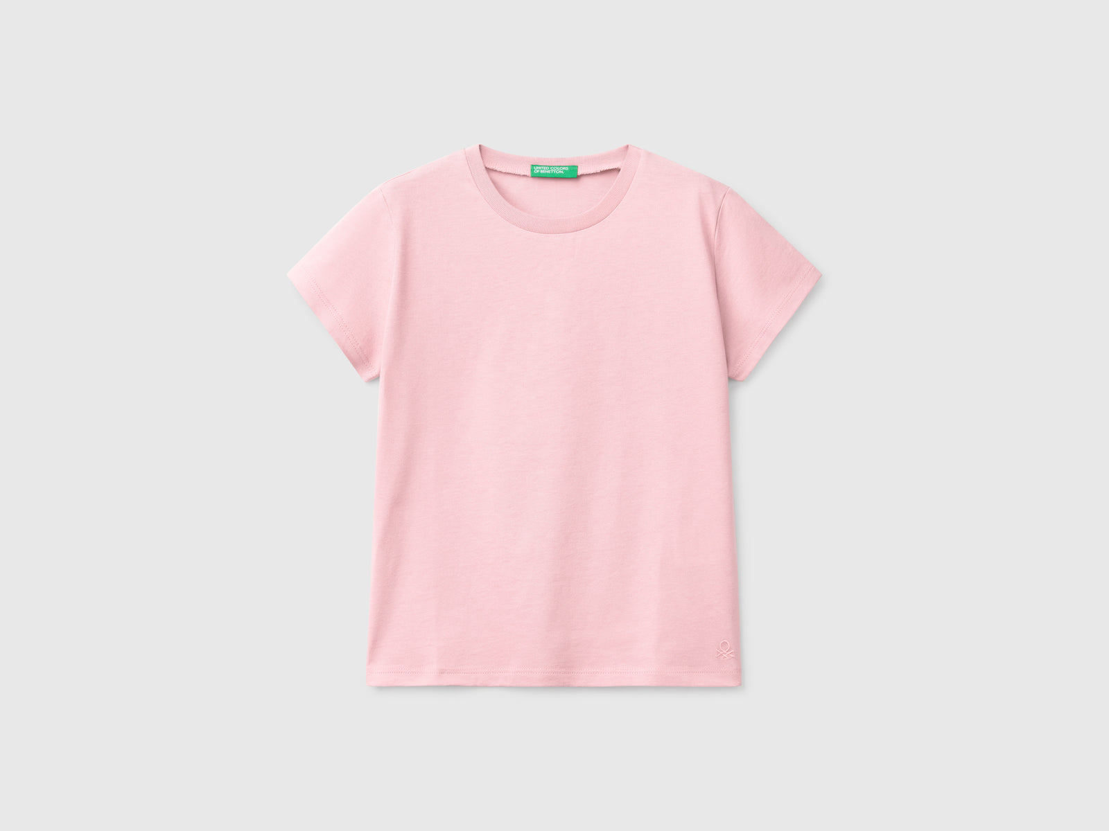 T-shirt in puro cotone da bambina rosa | Benetton Outlet