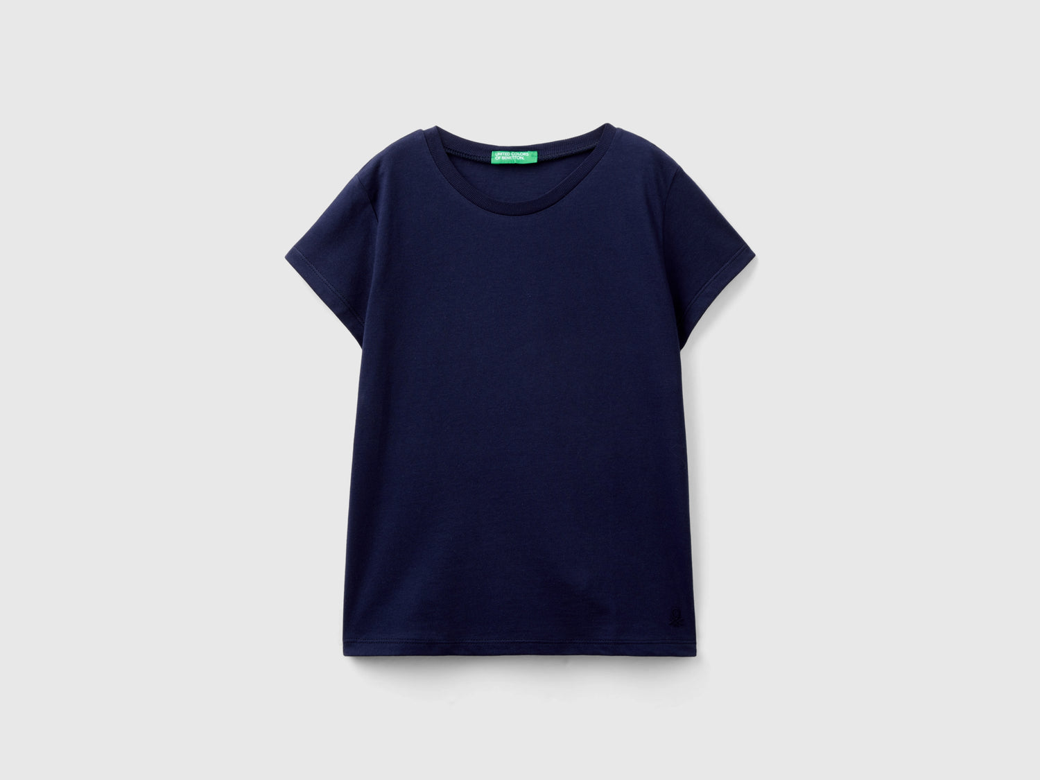 T-shirt in puro cotone da bambina blu scuro | Benetton Outlet