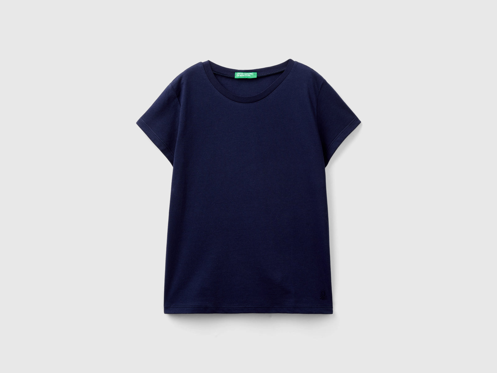 T-shirt in puro cotone da bambina blu scuro | Benetton Outlet
