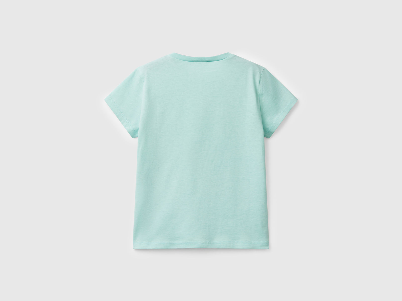 T-shirt in puro cotone da bambina verde acqua 2 | Benetton Outlet