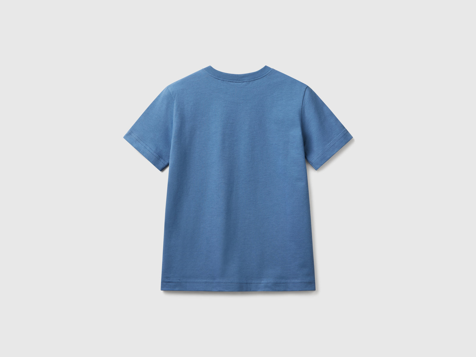 T-shirt manica corta in cotone da bambino azzurro 2 | Benetton Outlet