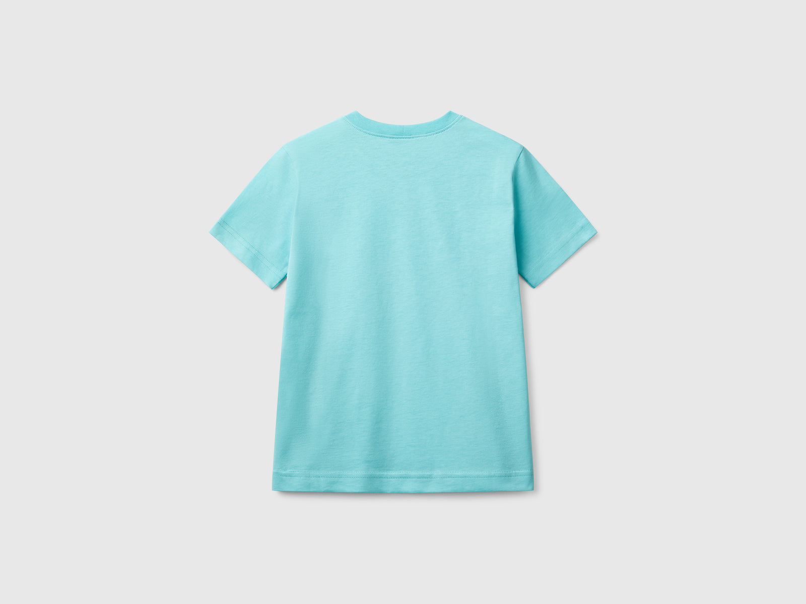 T-shirt manica corta in cotone da bambino turchese 2 | Benetton Outlet