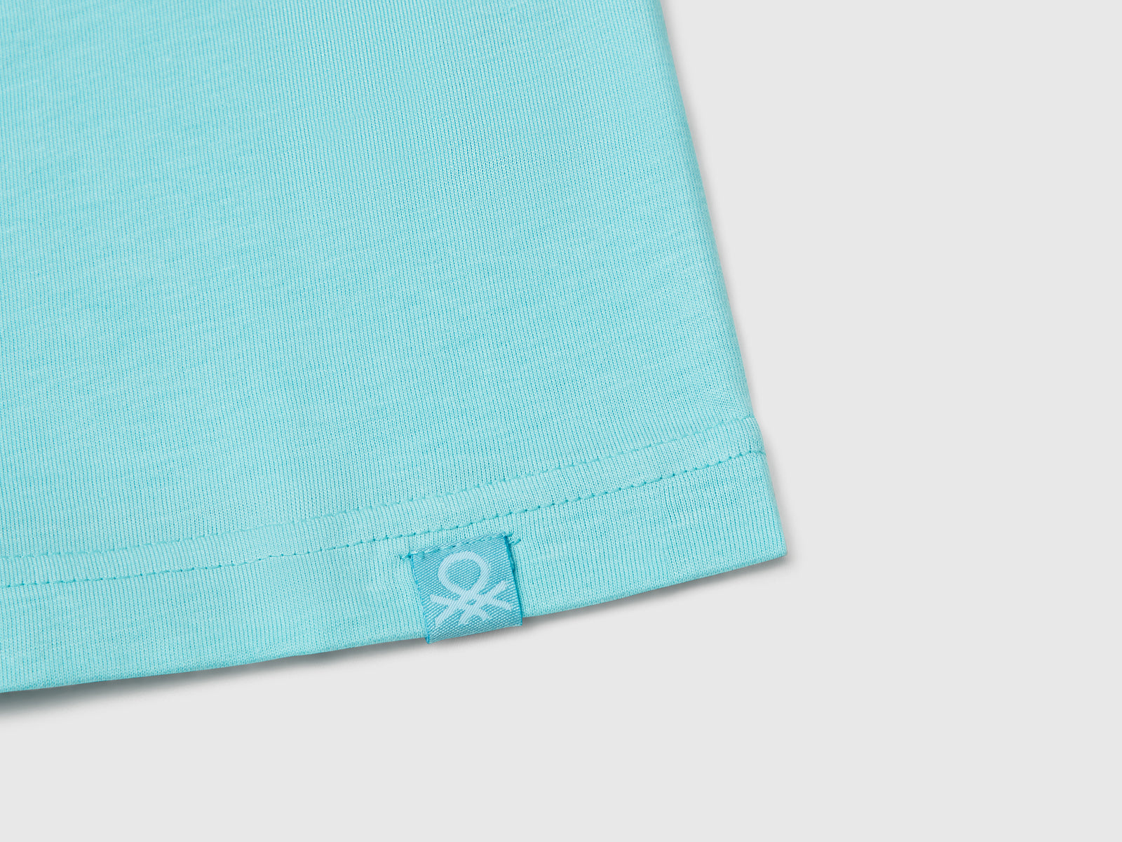 T-shirt manica corta in cotone da bambino turchese 3 | Benetton Outlet