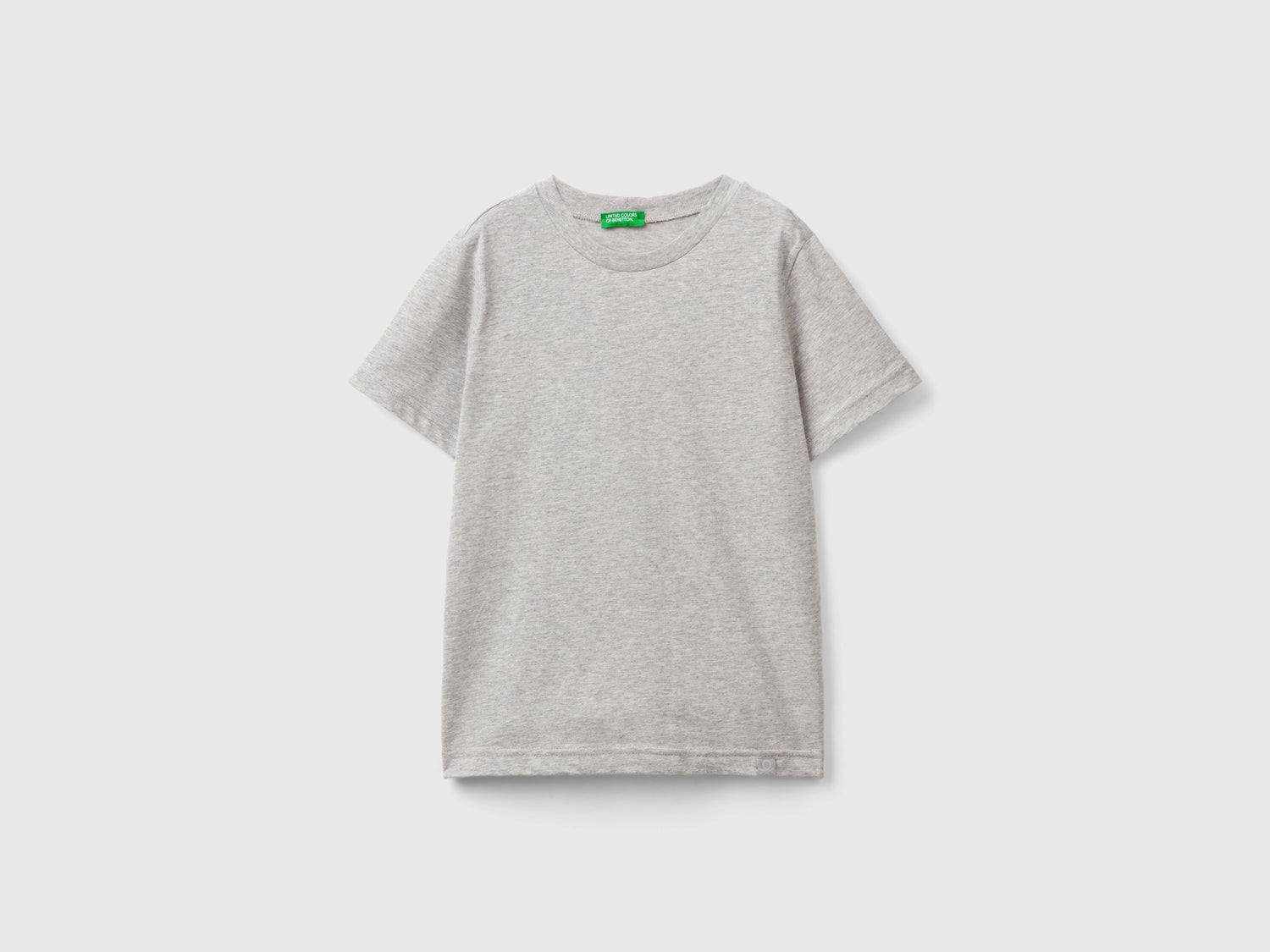 T-shirt manica corta in cotone da bambino grigio chiaro | Benetton Outlet
