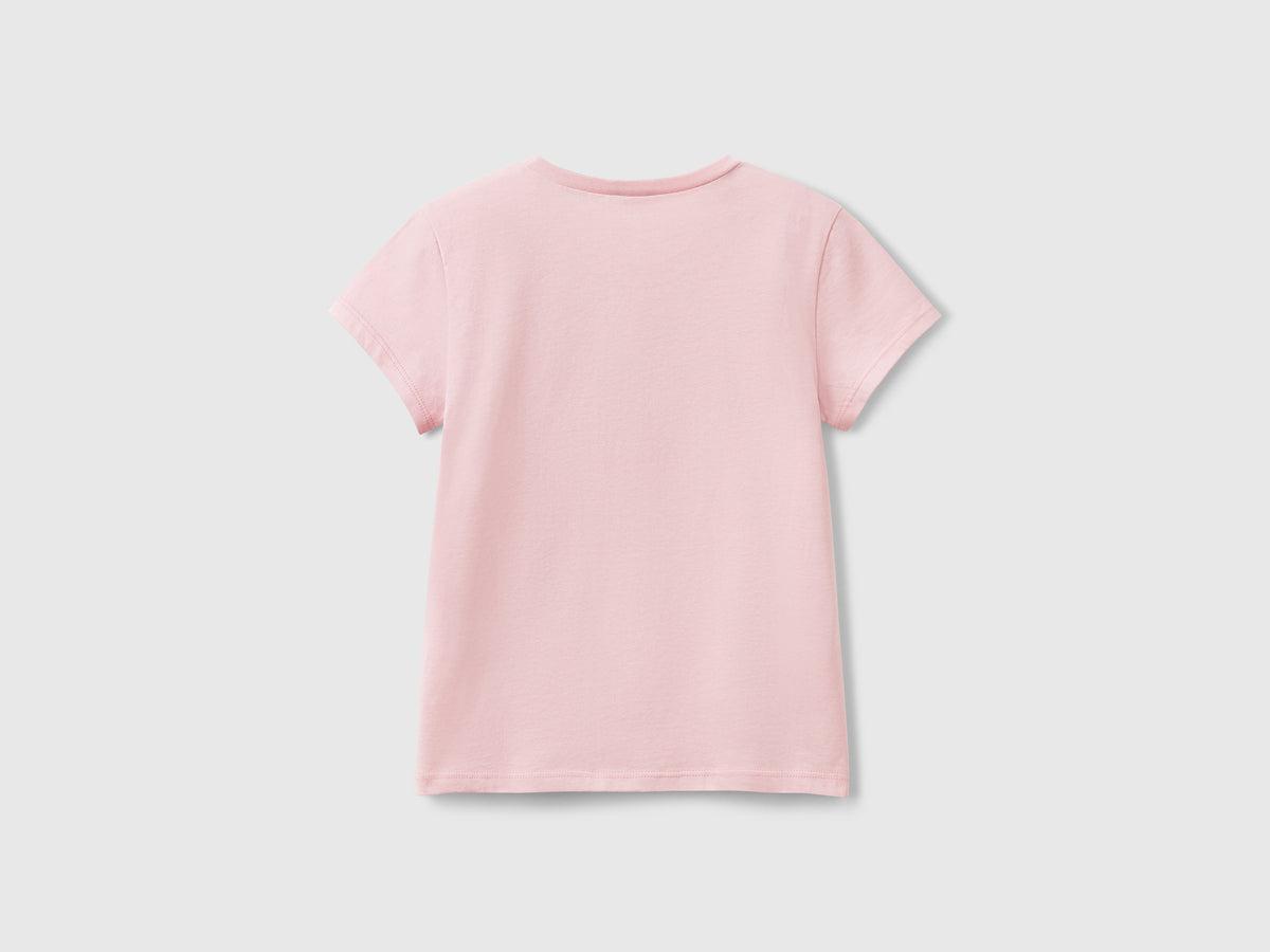 T-shirt con logo glitter in cotone