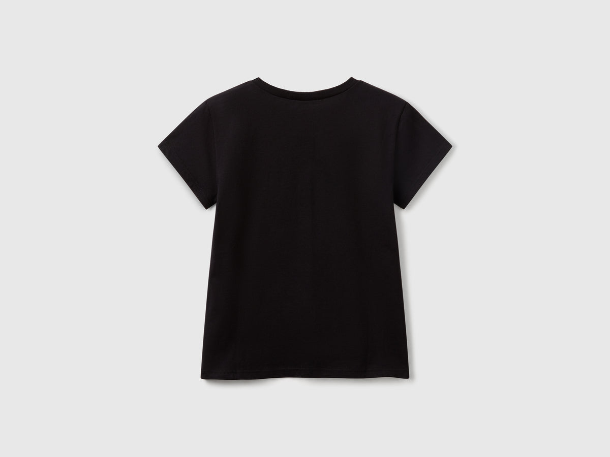T-shirt con logo glitter in cotone