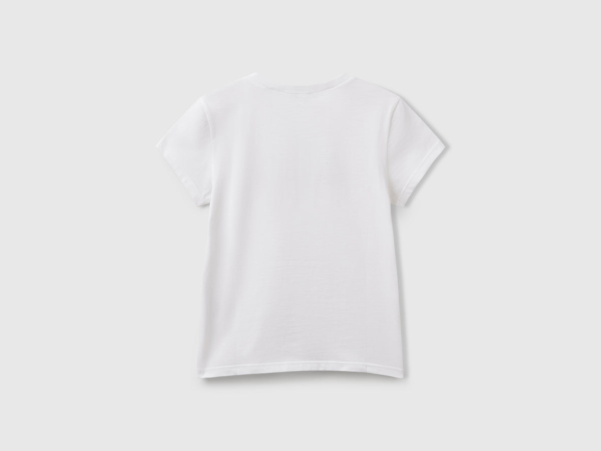 T-shirt con logo glitter in cotone