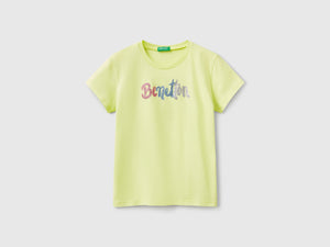 T-shirt con logo glitter in cotone
