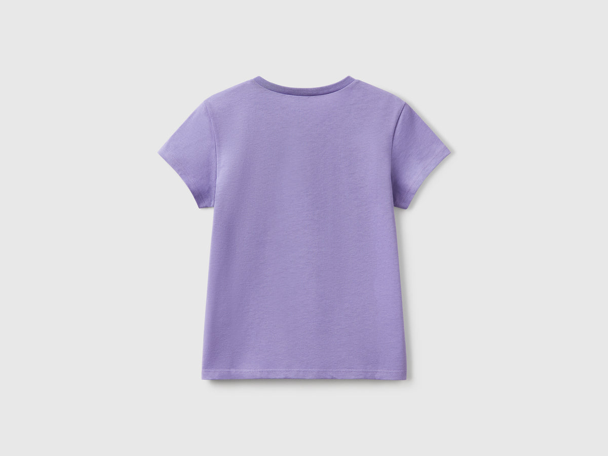 T-shirt con logo glitter in cotone