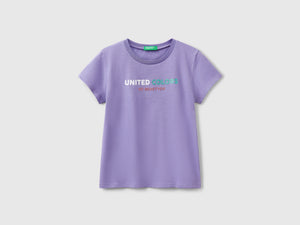 T-shirt con logo glitter in cotone